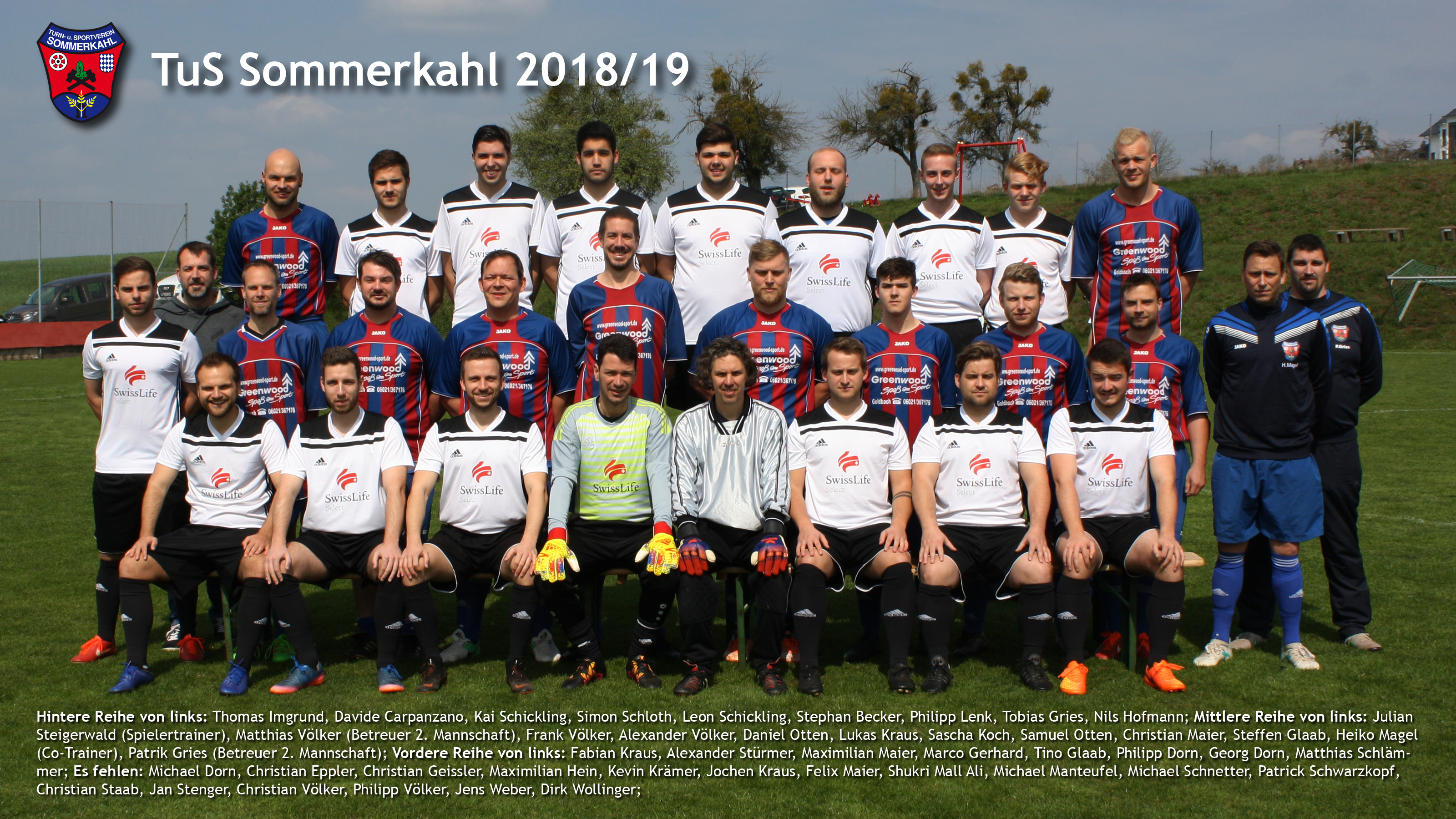 1. Mannschaft 2018/19 vor dem Spiel gegen den FSV Feldkahl am 14.04.2019